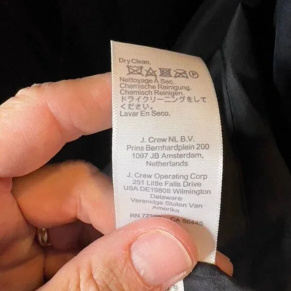 J.Crew Petite $218 Drapey twill double-breasted blazer Black Size 8P CB292